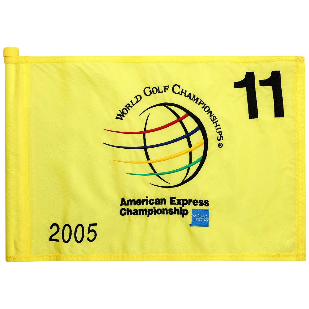 PGA TOUR Event-Used #11 Yellow Pin Flag from The American Express Championship on October 6th to 9th 2005