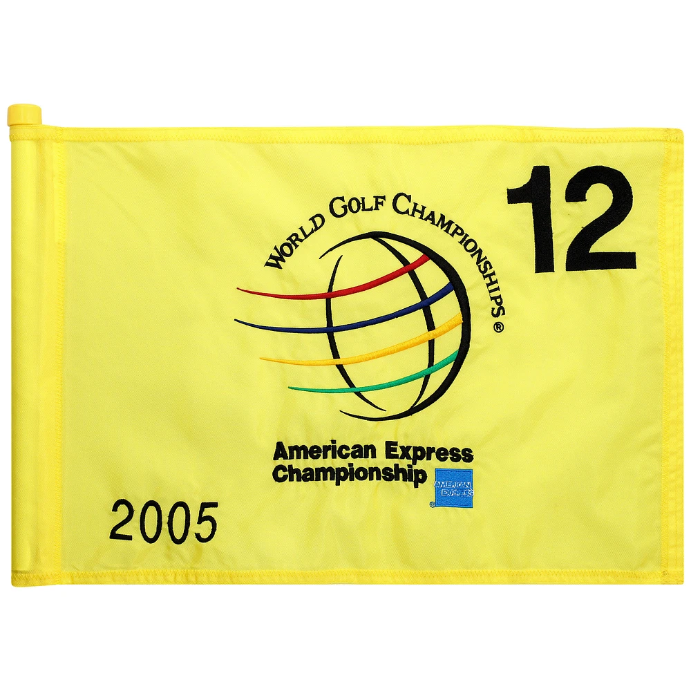 PGA TOUR Event-Used #12 Yellow Pin Flag from The American Express Championship on October 6th to 9th 2005