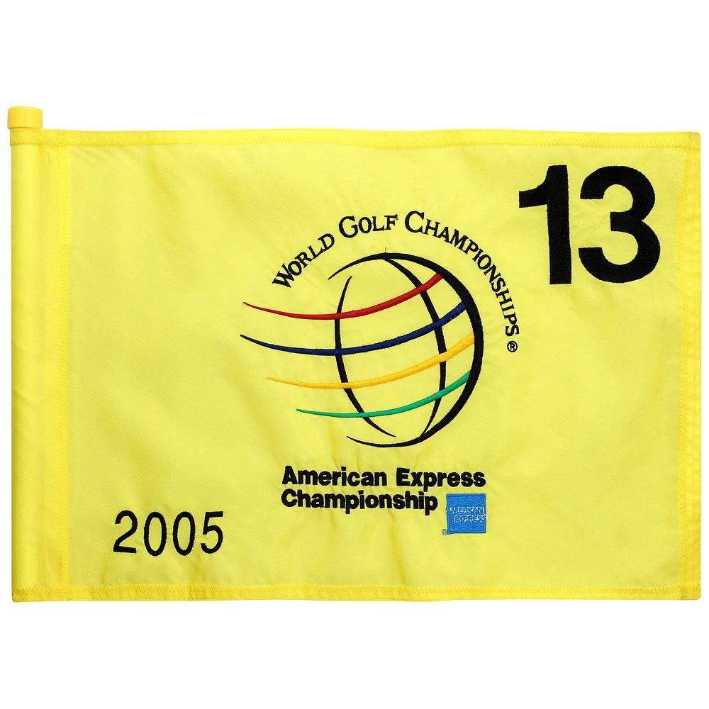 PGA TOUR Event-Used #13 Yellow Pin Flag from The American Express Championship on October 6th to 9th 2005