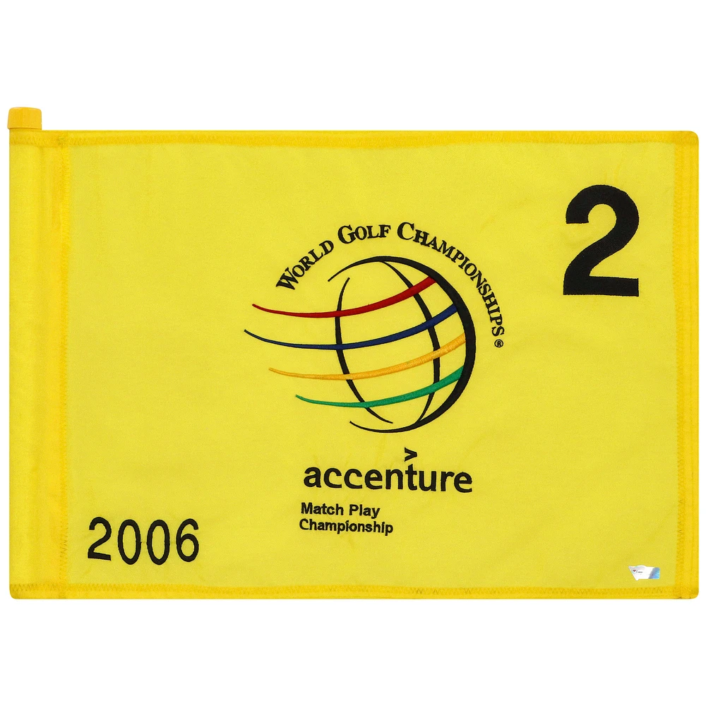 PGA TOUR Event-Used #2 Yellow Pin Flag from The Accenture Match Play Championship on February 23rd to 26th 2006