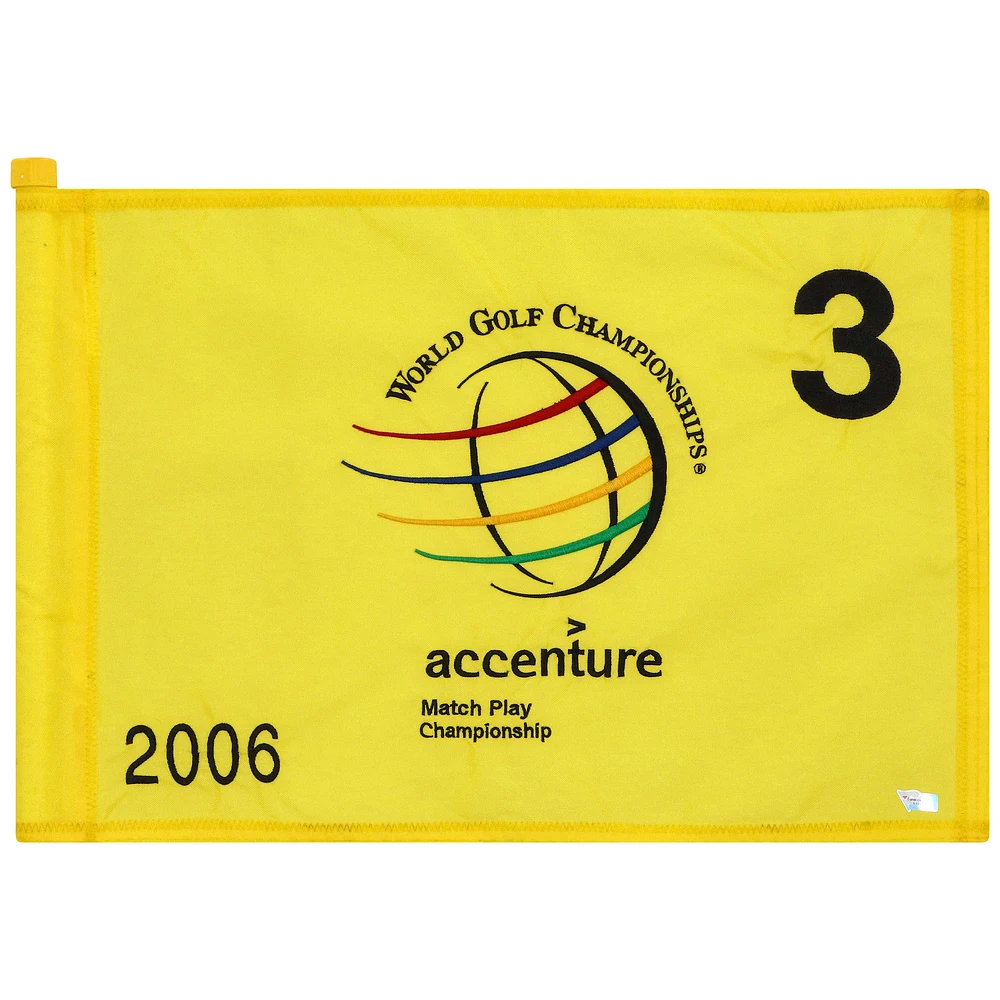 PGA TOUR Event-Used #3 Yellow Pin Flag from The Accenture Match Play Championship on February 23rd to 26th 2006