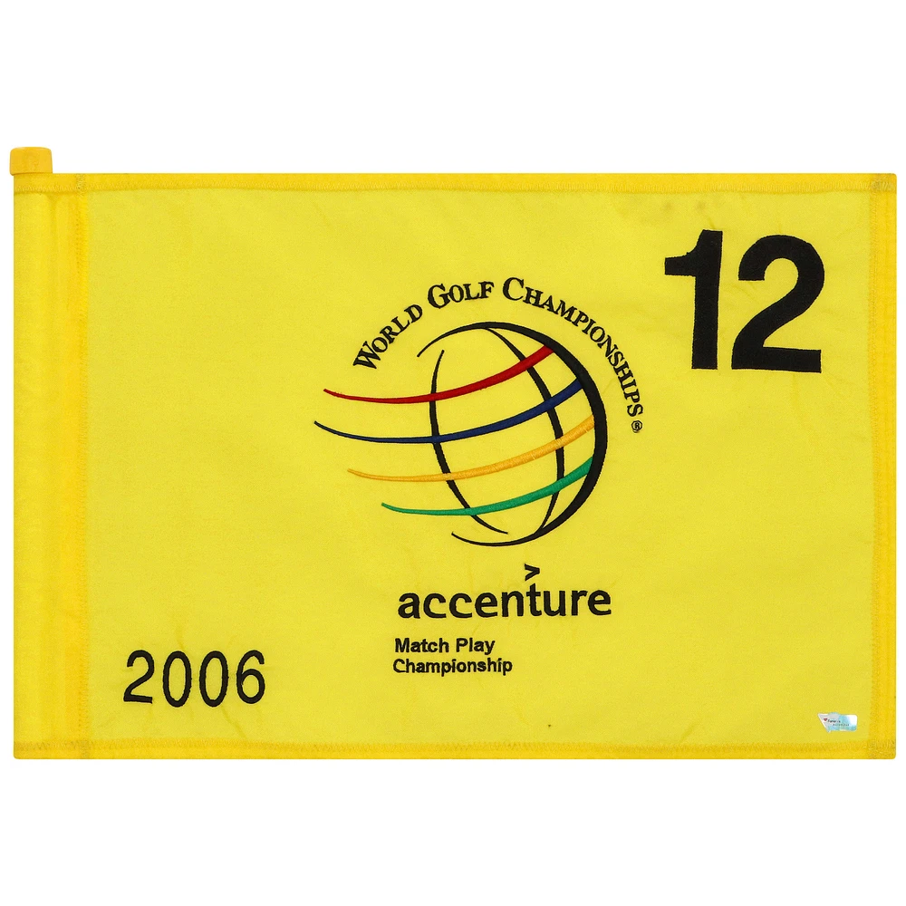 PGA TOUR Event-Used #12 Yellow Pin Flag from The Accenture Match Play Championship on February 23rd to 26th 2006
