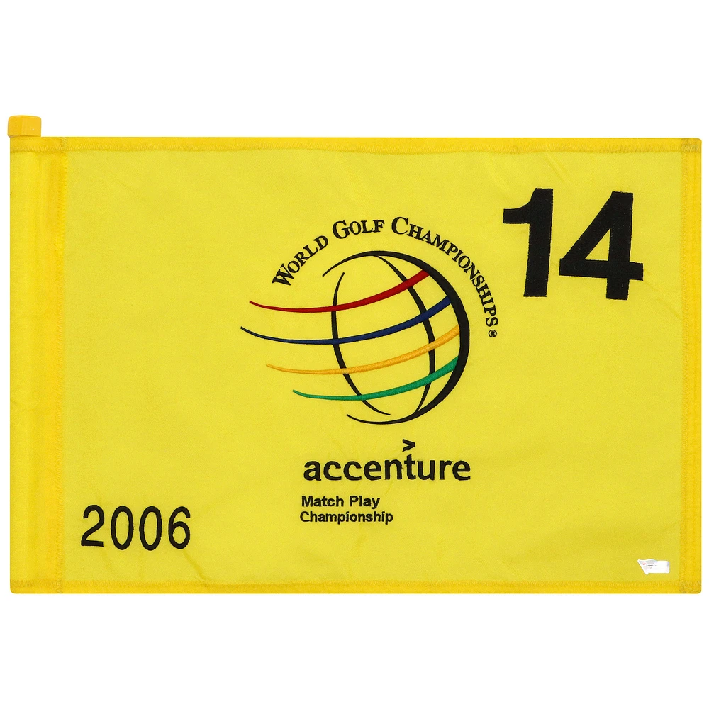 PGA TOUR Event-Used #14 Yellow Pin Flag from The Accenture Match Play Championship on February 23rd to 26th 2006