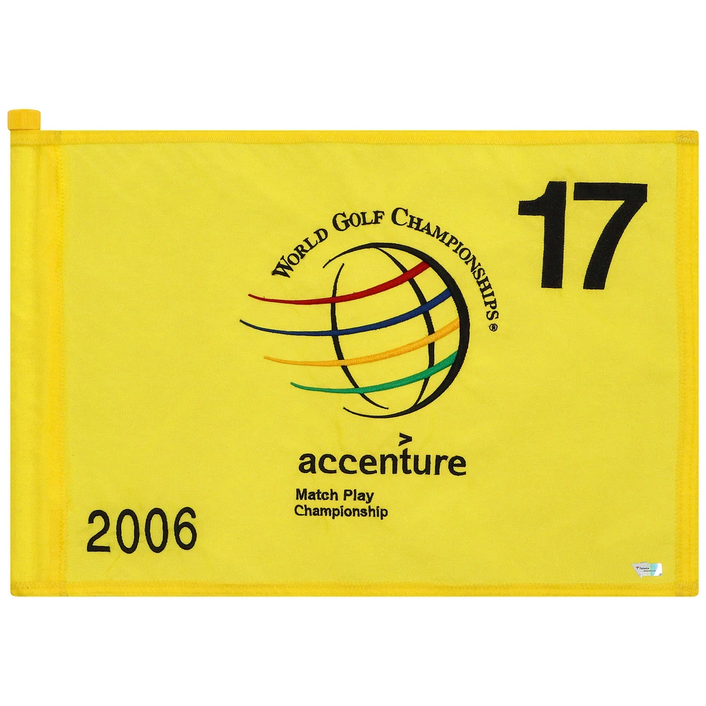 PGA TOUR Event-Used #17 Yellow Pin Flag from The Accenture Match Play Championship on February 23rd to 26th 2006