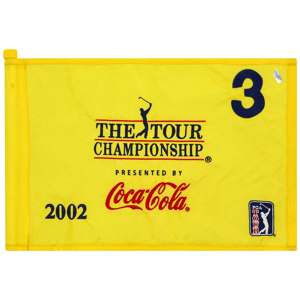 PGA TOUR Event-Used #3 Yellow Pin Flag from THE TOUR Championship on Oct. 31st to Nov. 3rd 2002