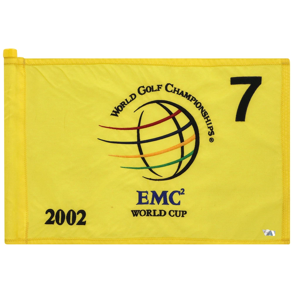 PGA TOUR Event-Used #7 Yellow Pin Flag from The EMC World Cup on December 12th to 15th 2002