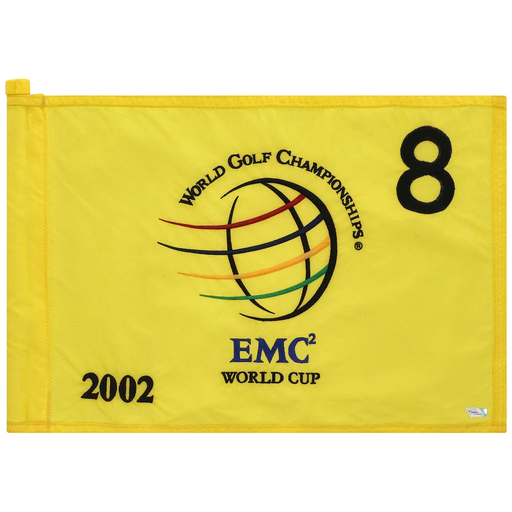 PGA TOUR Event-Used #8 Yellow Pin Flag from The EMC World Cup on December 12th to 15th 2002
