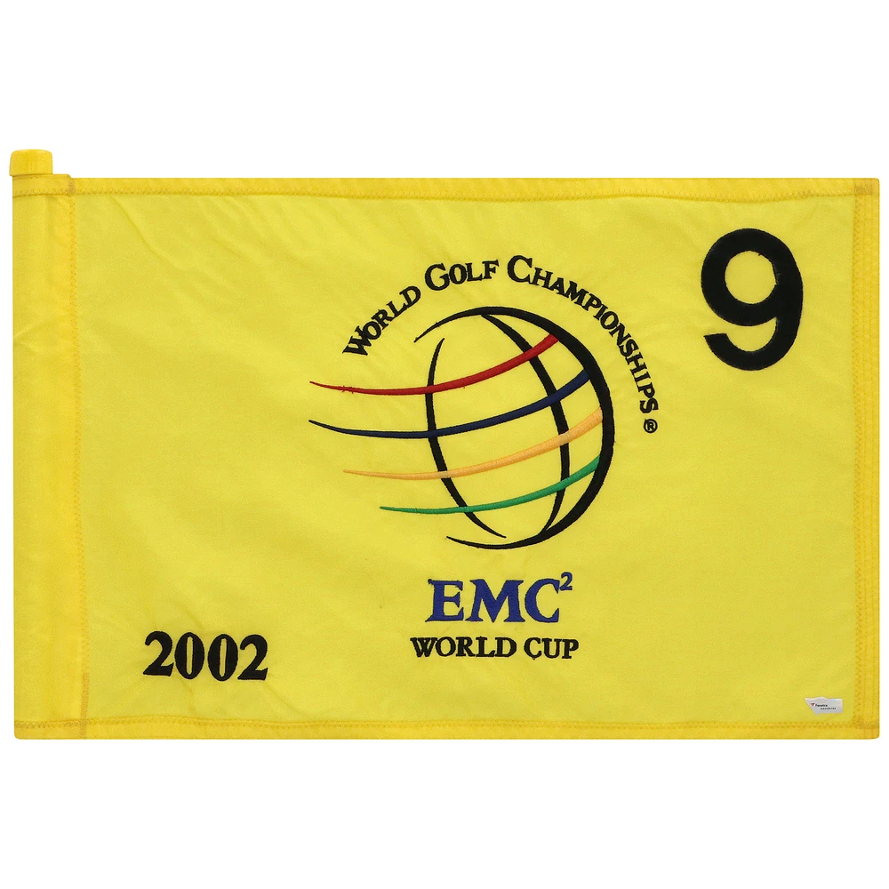 PGA TOUR Event-Used #9 Yellow Pin Flag from The EMC World Cup on December 12th to 15th 2002