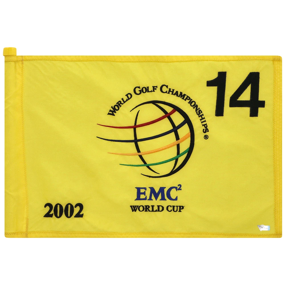 PGA TOUR Event-Used #14 Yellow Pin Flag from The EMC World Cup on December 12th to 15th 2002
