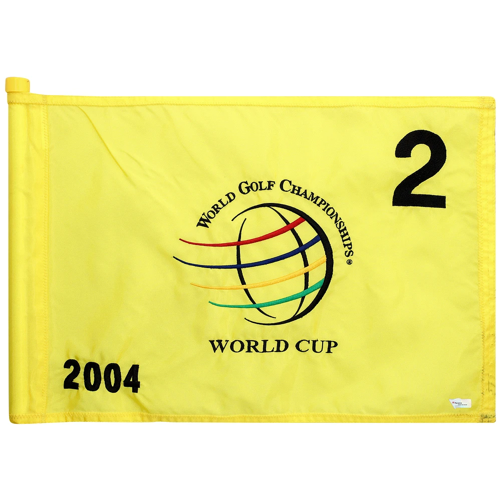 PGA Tour Event-Used #2 Yellow Pin Flag from The World Cup Tournament on November 18th to 21st 2004