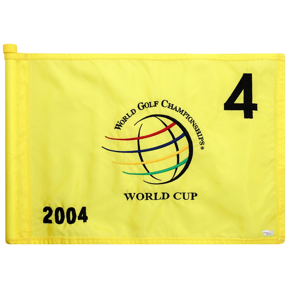PGA Tour Event-Used #4 Yellow Pin Flag from The World Cup Tournament on November 18th to 21st 2004