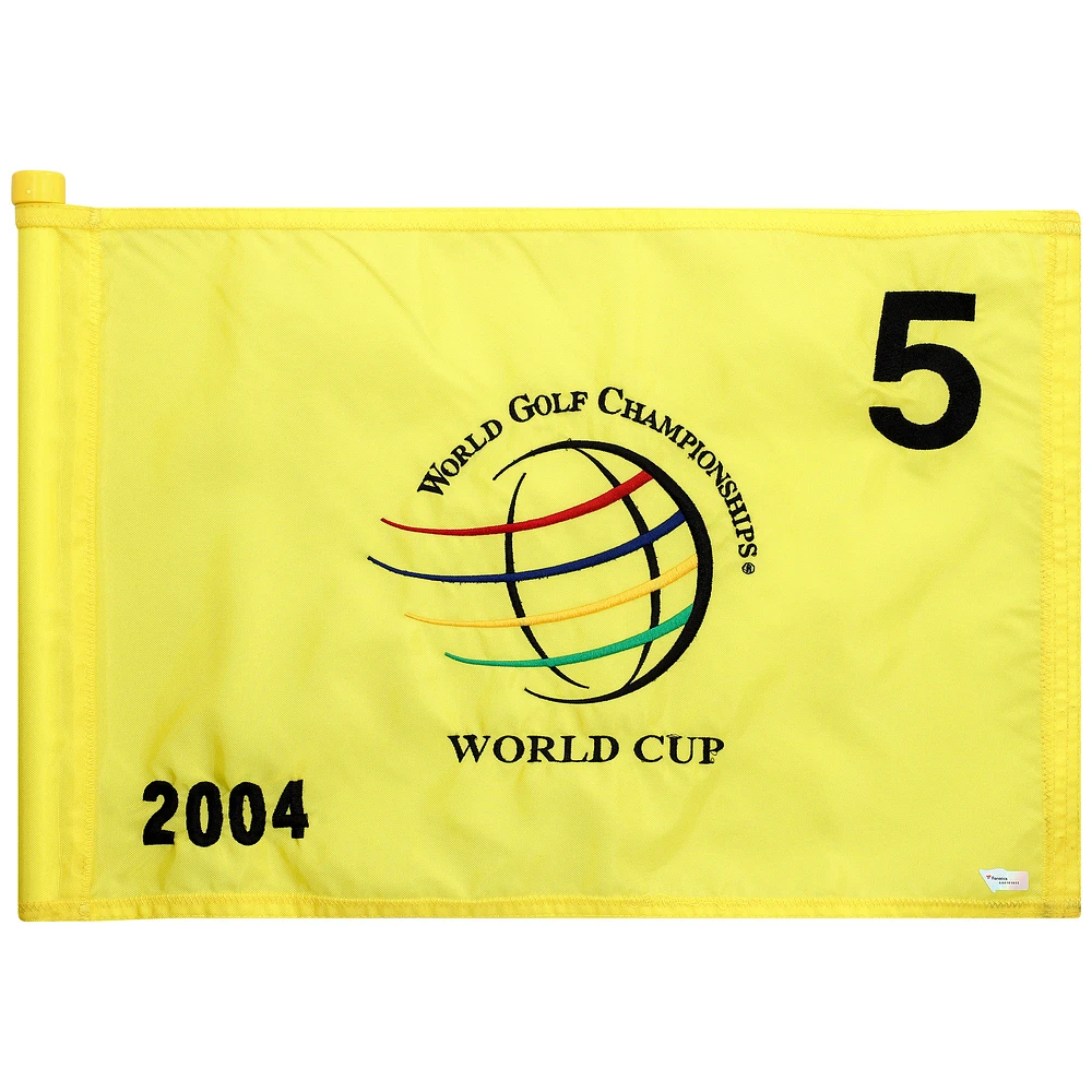 PGA Tour Event-Used #5 Yellow Pin Flag from The World Cup Tournament on November 18th to 21st 2004