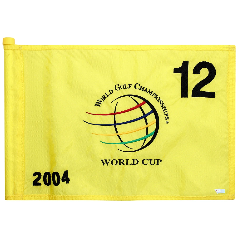 PGA Tour Event-Used #12 Yellow Pin Flag from The World Cup Tournament on November 18th to 21st 2004