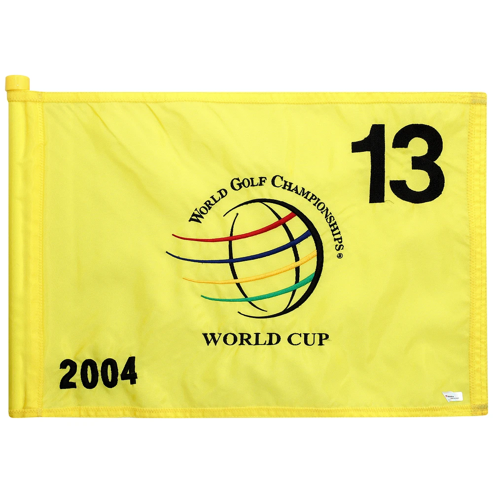 PGA Tour Event-Used #13 Yellow Pin Flag from The World Cup Tournament on November 18th to 21st 2004