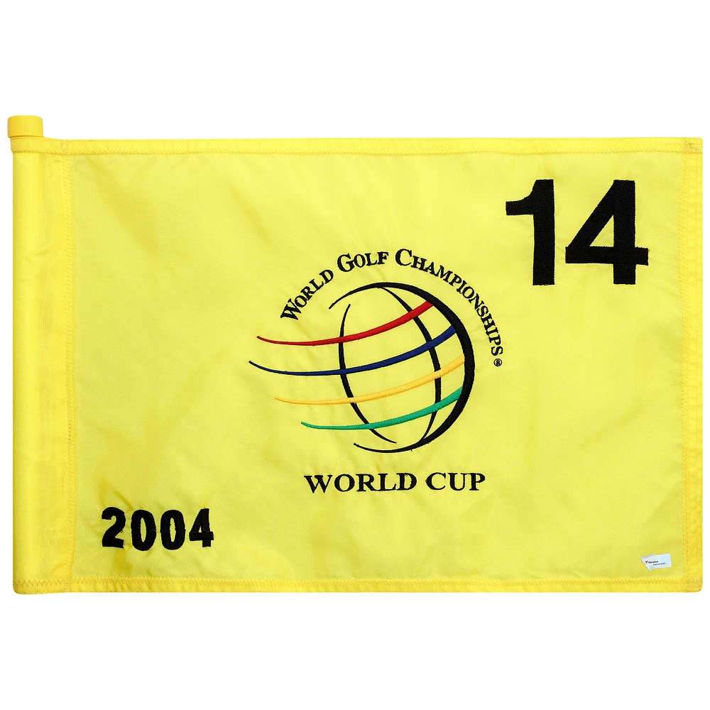PGA Tour Event-Used #14 Yellow Pin Flag from The World Cup Tournament on November 18th to 21st 2004