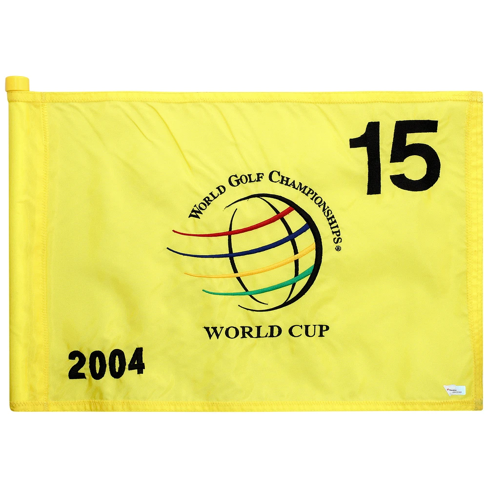 PGA Tour Event-Used #15 Yellow Pin Flag from The World Cup Tournament on November 18th to 21st 2004