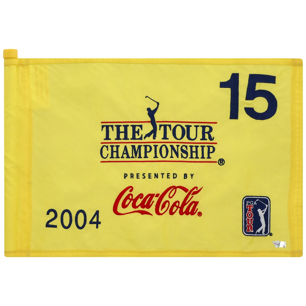 PGA TOUR Event-Used #15 Yellow Pin Flag from THE TOUR Championship on November 4th to the 7th 2004