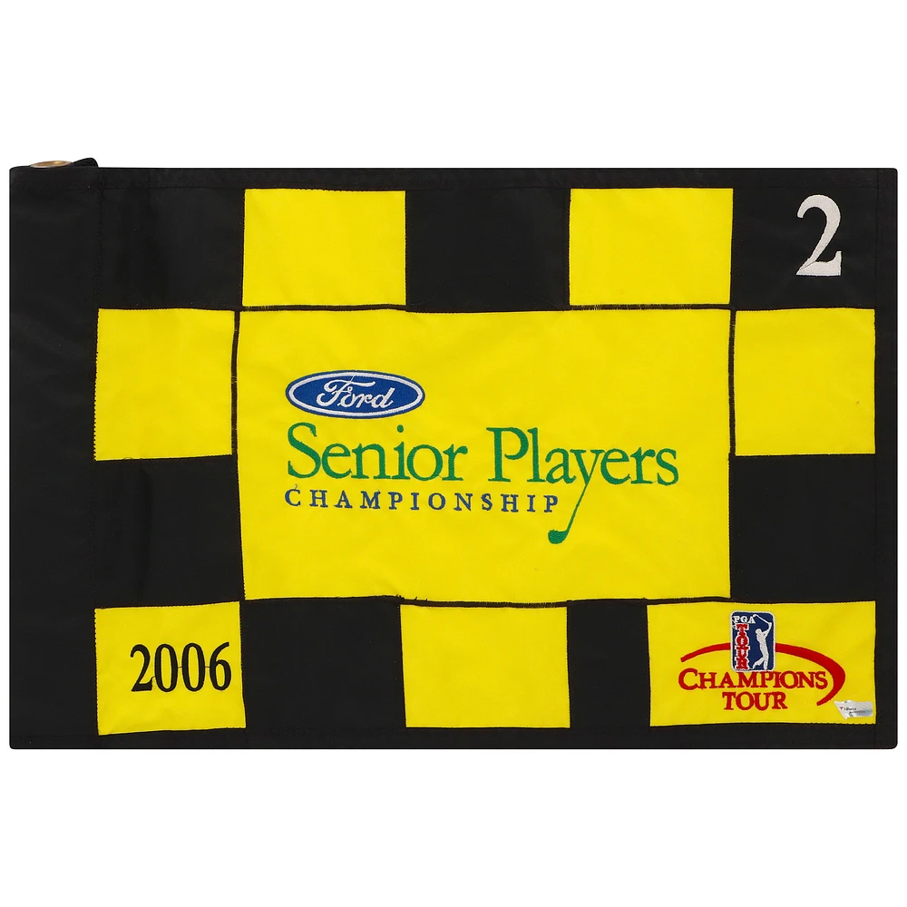 PGA TOUR Event-Used #2 Yellow/Black Pin Flag from the SENIOR PLAYERS Championship on July
