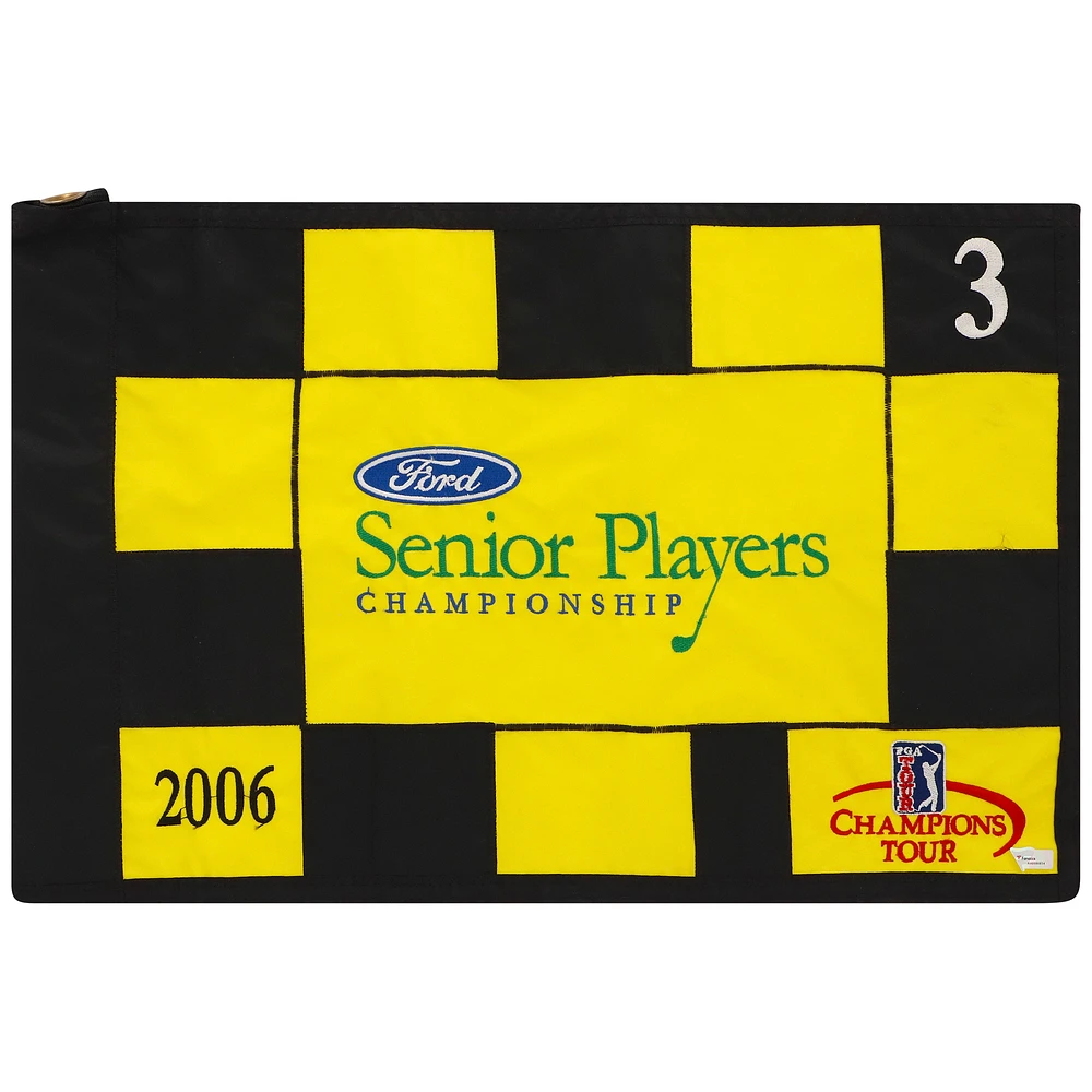 PGA TOUR Event-Used #3 Yellow/Black Pin Flag from the SENIOR PLAYERS Championship on July