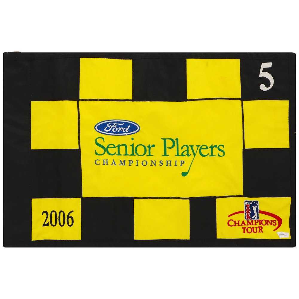 PGA TOUR Event-Used #5 Yellow/Black Pin Flag from the SENIOR PLAYERS Championship on July