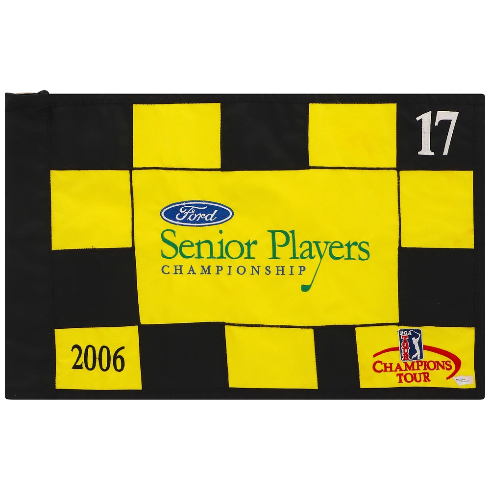 PGA TOUR Event-Used #17 Yellow/Black Pin Flag from the SENIOR PLAYERS Championship on July