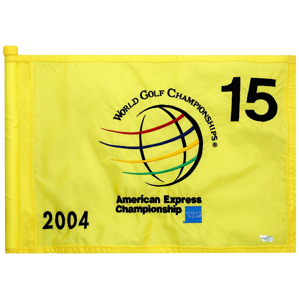 Event-Used #15 Yellow Pin Flag from The American Express Championship on September 30th to October 3rd 2004