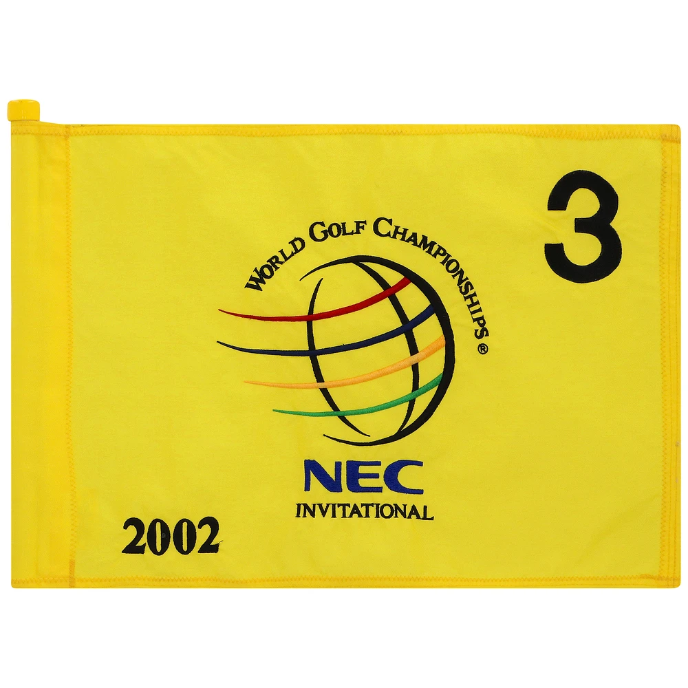 PGA TOUR Event-Used #3 Yellow Pin Flag from The NEC Invitational on August 22nd to 25th 2002
