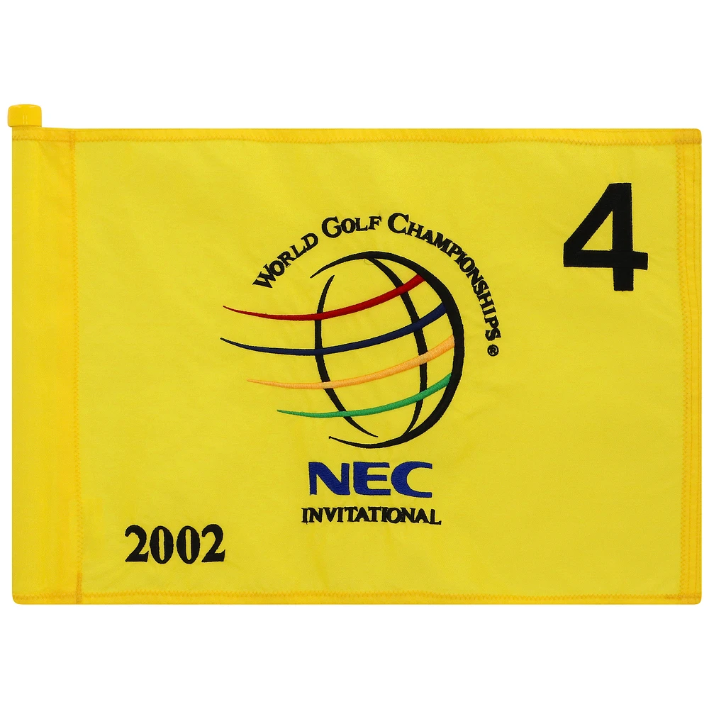PGA TOUR Event-Used #4 Yellow Pin Flag from The NEC Invitational on August 22nd to 25th 2002