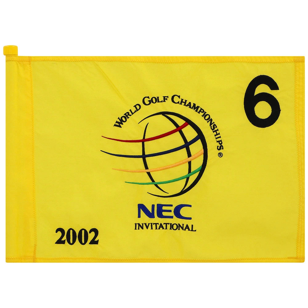 PGA TOUR Event-Used #6 Yellow Pin Flag from The NEC Invitational on August 22nd to 25th 2002