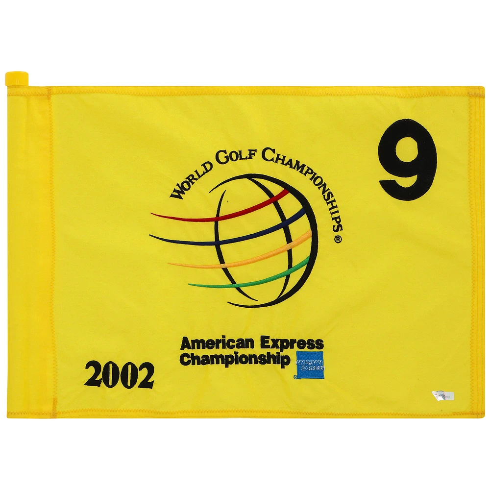 PGA TOUR Event-Used #9 Yellow Pin Flag from The American Express Championship on September 19th to 22nd 2002