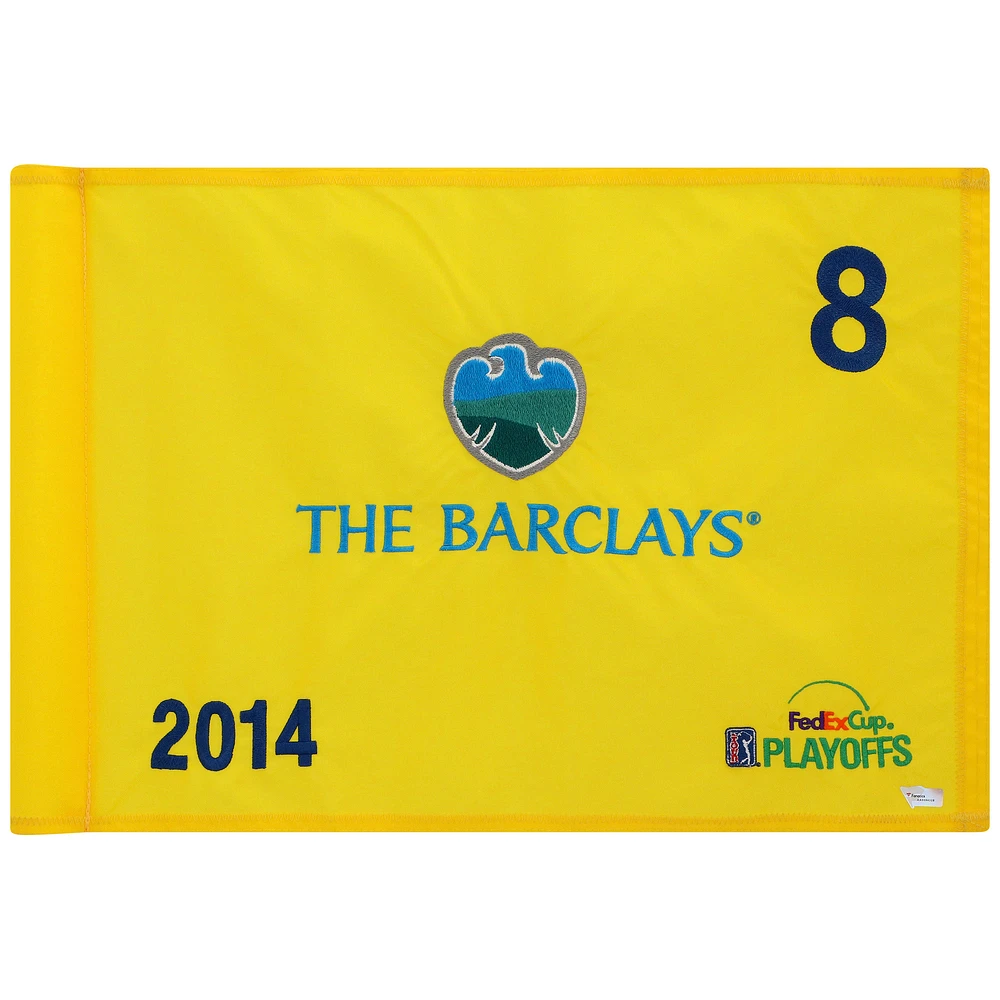 PGA TOUR Event-Used #8 Yellow Pin Flag from The Barclays Playoffs on August 21st to 24th 2014