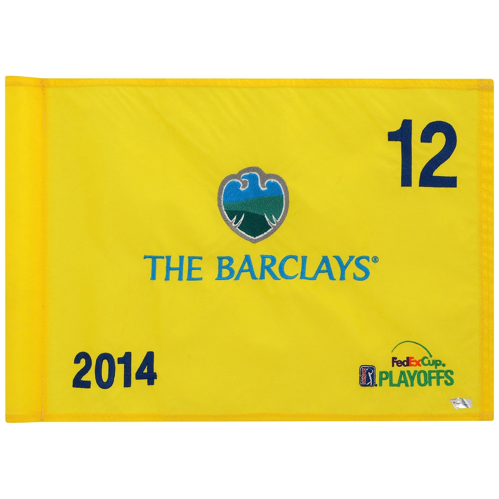 PGA TOUR Event-Used #12 Yellow Pin Flag from The Barclays Playoffs on August 21st to 24th 2014