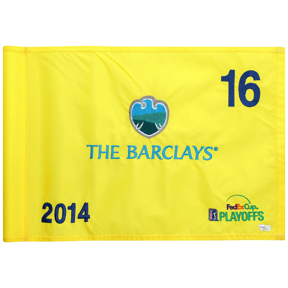 PGA Tour Event-Used #16 Yellow Pin Flag from The Barclays Playoffs on August 21st to 24th 2014
