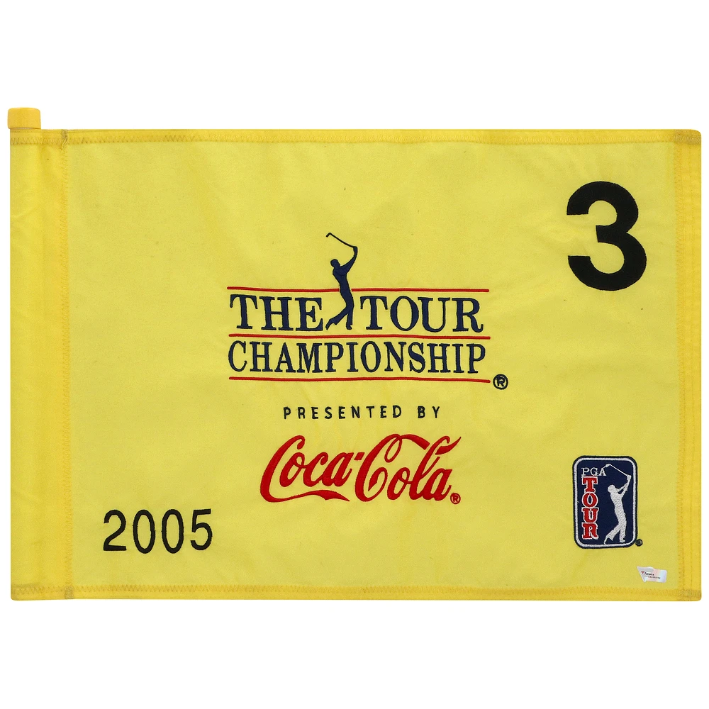 PGA TOUR Event-Used #3 Yellow Pin Flag from THE TOUR Championship on November 3rd to 6th 2005