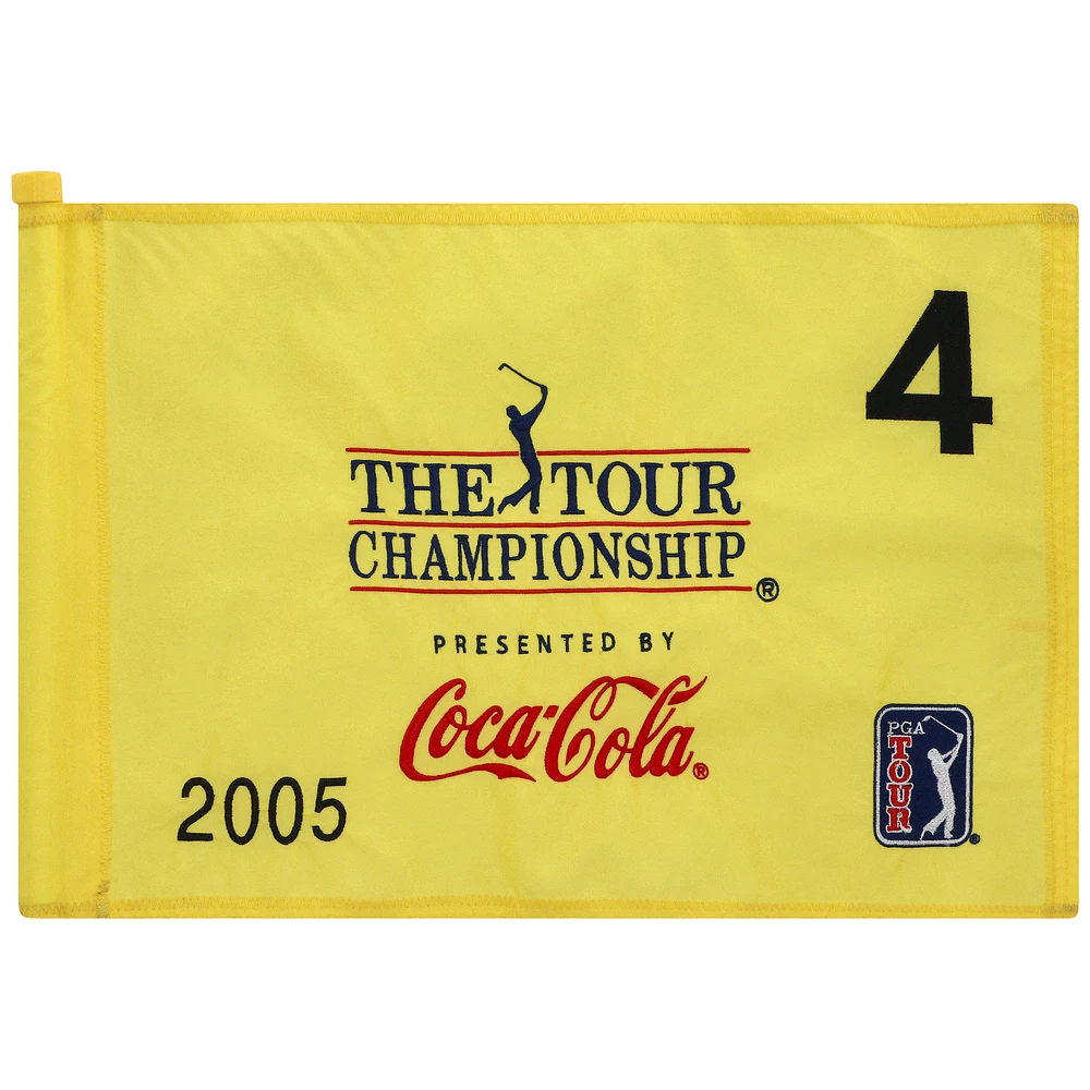 PGA TOUR Event-Used #4 Yellow Pin Flag from THE TOUR Championship on November 3rd to 6th 2005