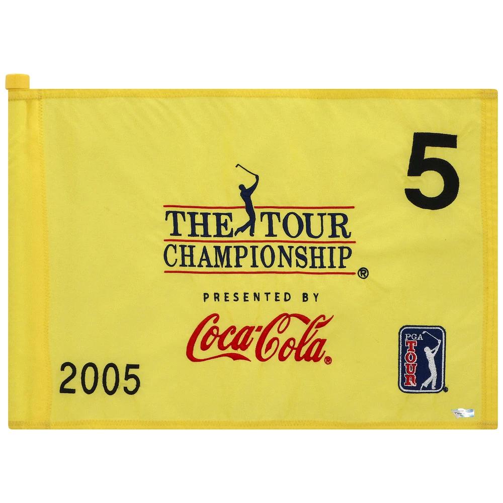 PGA TOUR Event-Used #5 Yellow Pin Flag from THE TOUR Championship on November 3rd to 6th 2005