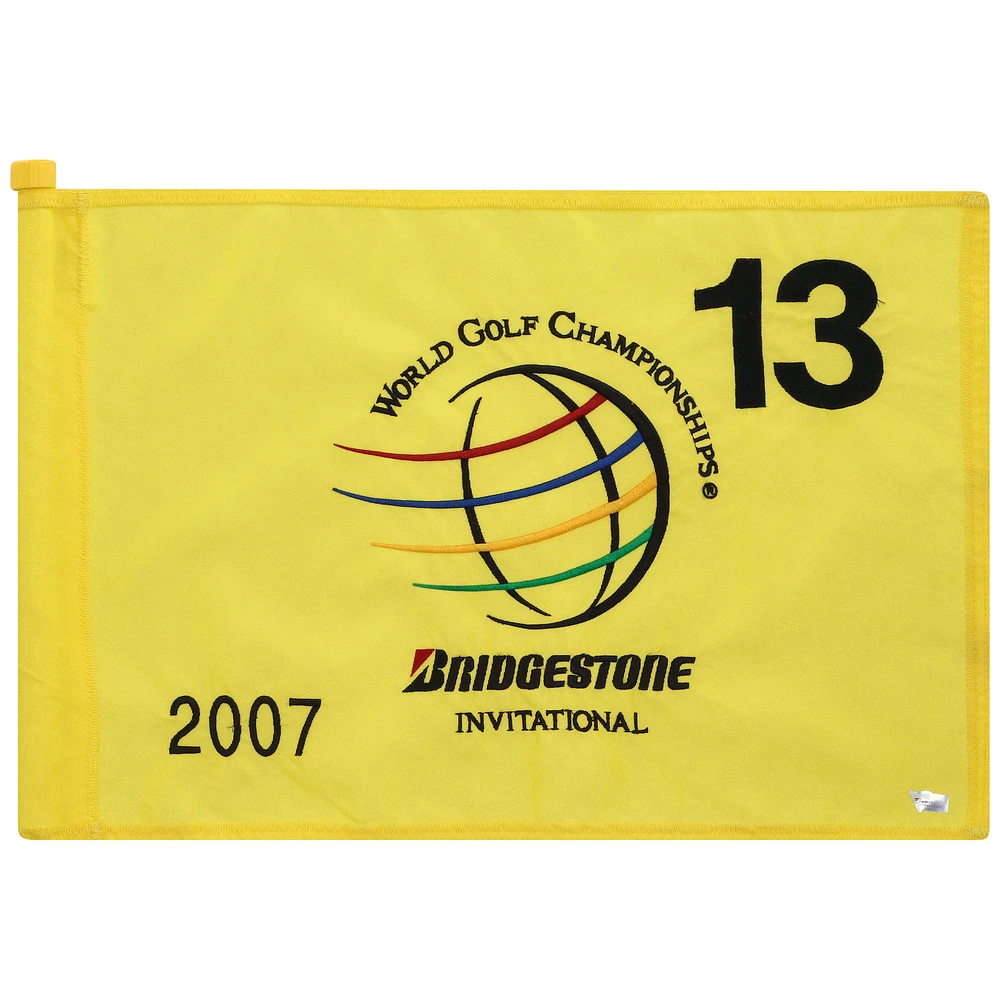 PGA TOUR Event-Used #13 Yellow Pin Flag from The Bridgestone Invitational on August 2nd to 5th 2007