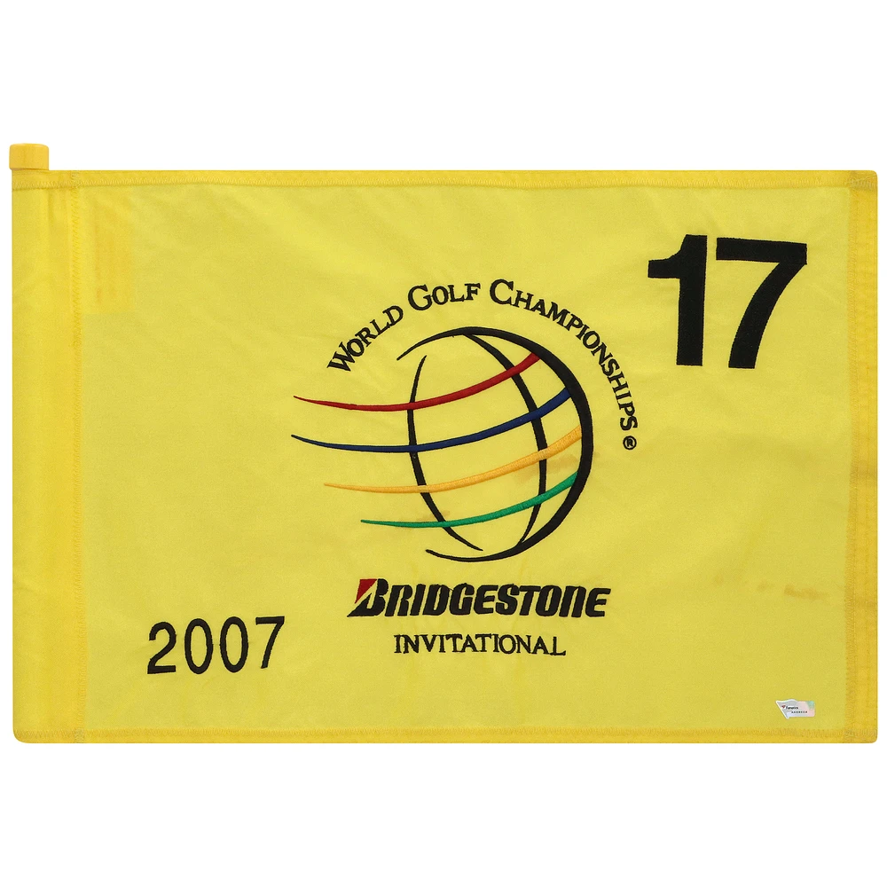PGA TOUR Event-Used #17 Yellow Pin Flag from The Bridgestone Invitational on August 2nd to 5th 2007
