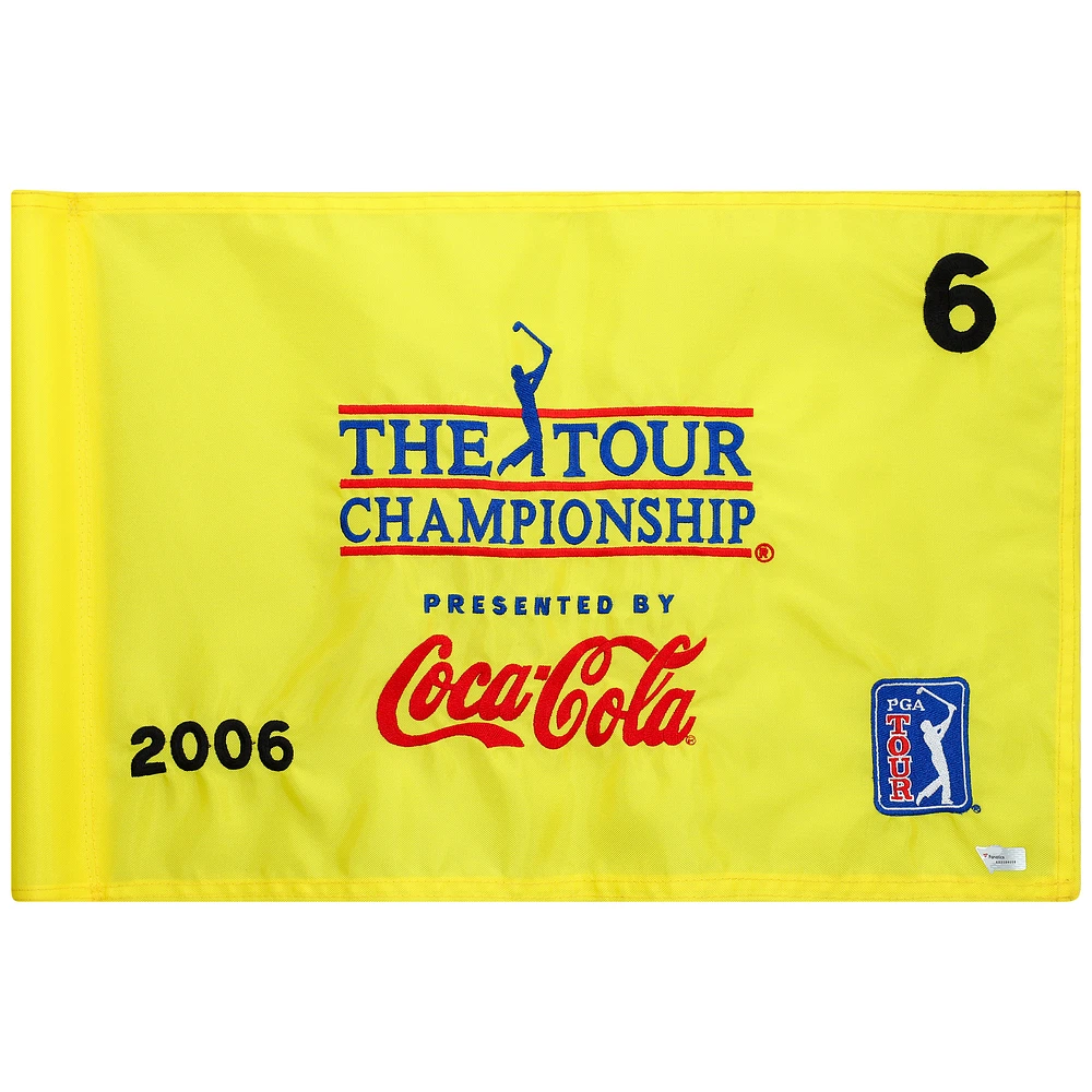 Event-Used #6 Yellow Pin Flag from The Tour Championship on November 2nd to 5th 2006