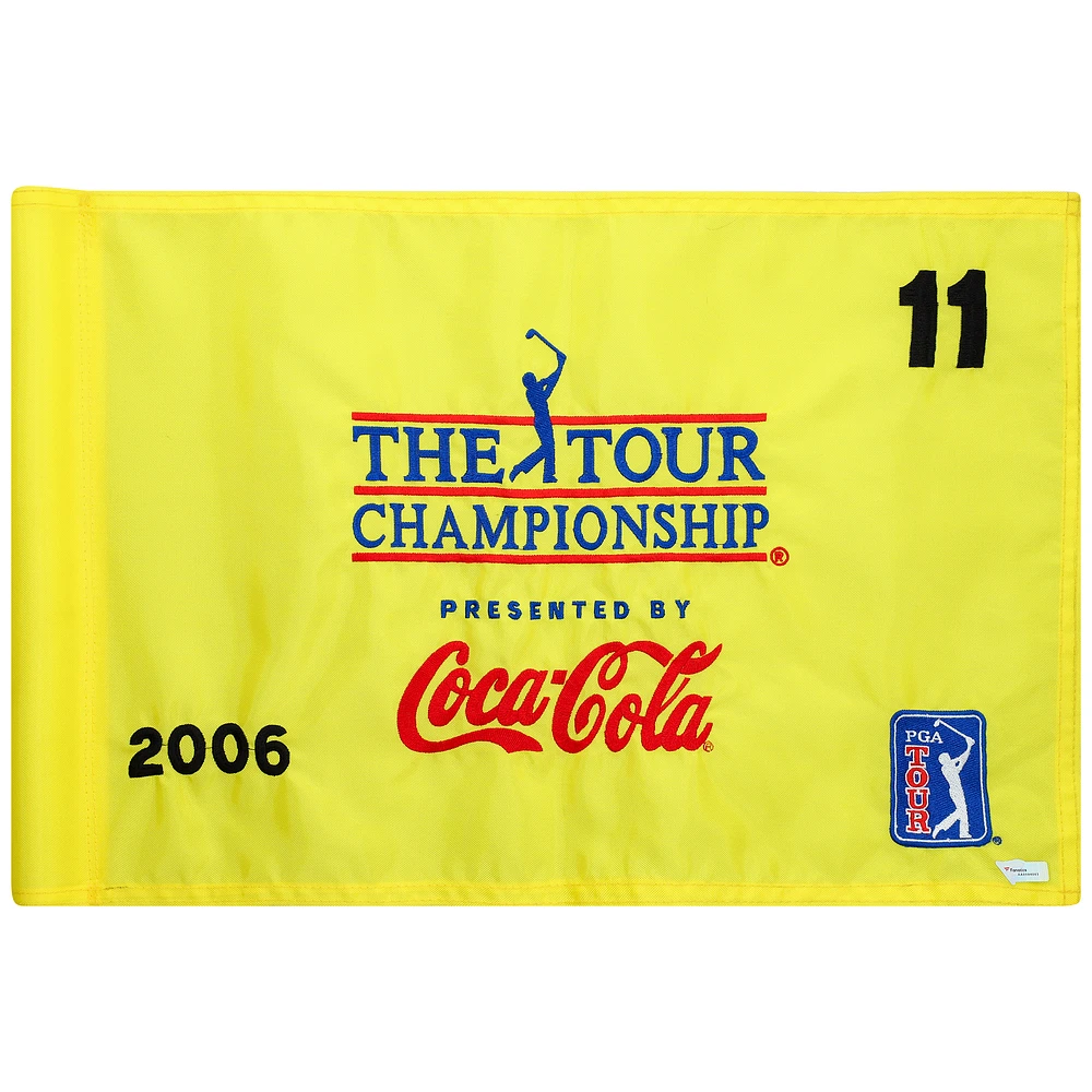 Event-Used #11 Yellow Pin Flag from The Tour Championship on November 2nd to 5th 2006