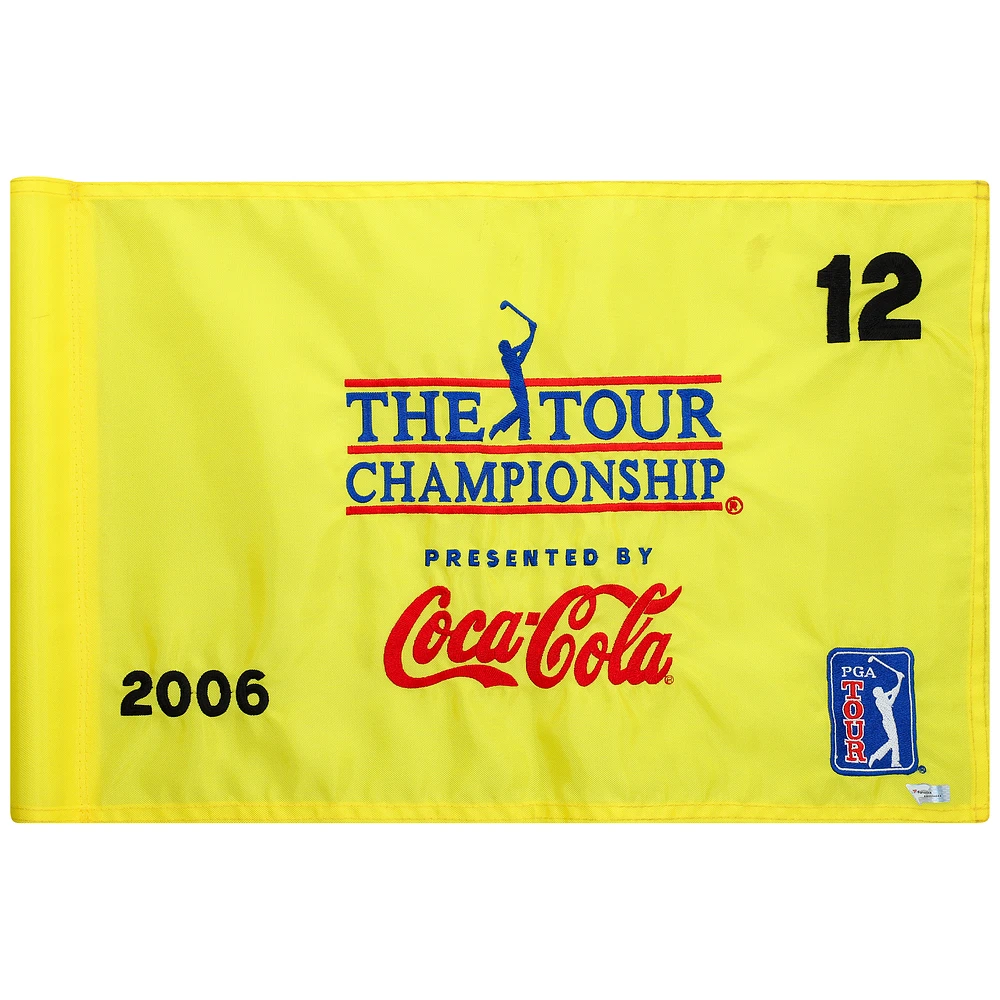 Event-Used #12 Yellow Pin Flag from The Tour Championship on November 2nd to 5th 2006