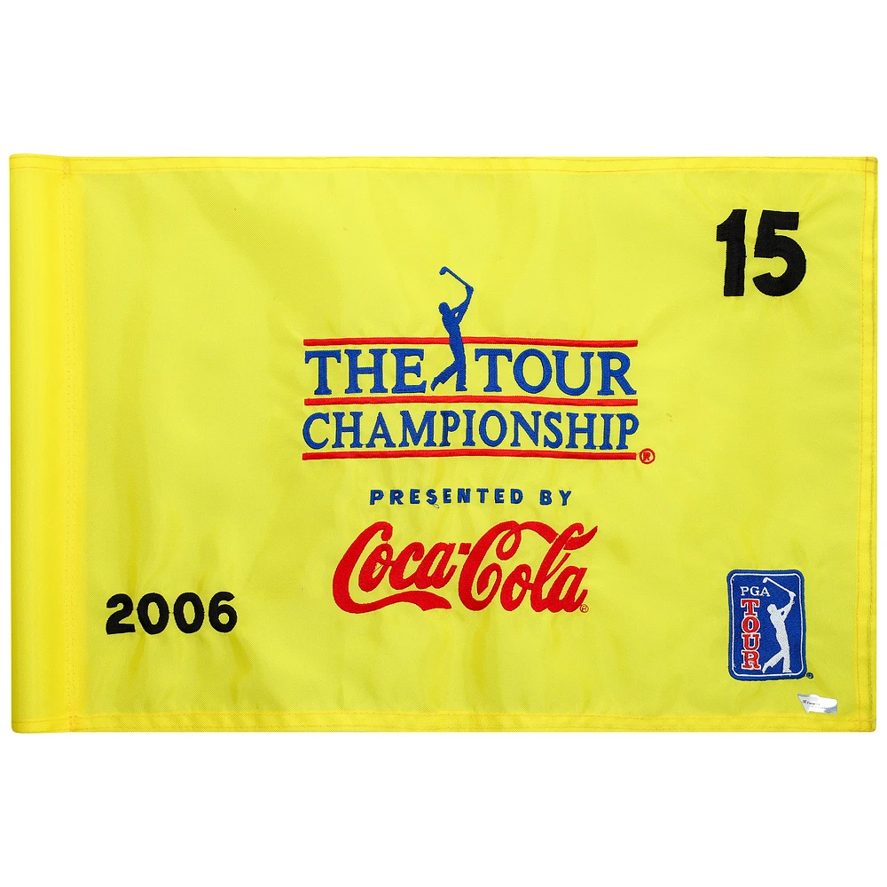 Event-Used #15 Yellow Pin Flag from The Tour Championship on November 2nd to 5th 2006