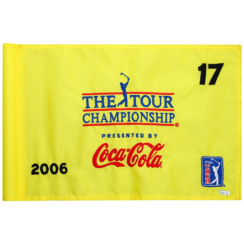 Event-Used #17 Yellow Pin Flag from The Tour Championship on November 2nd to 5th 2006