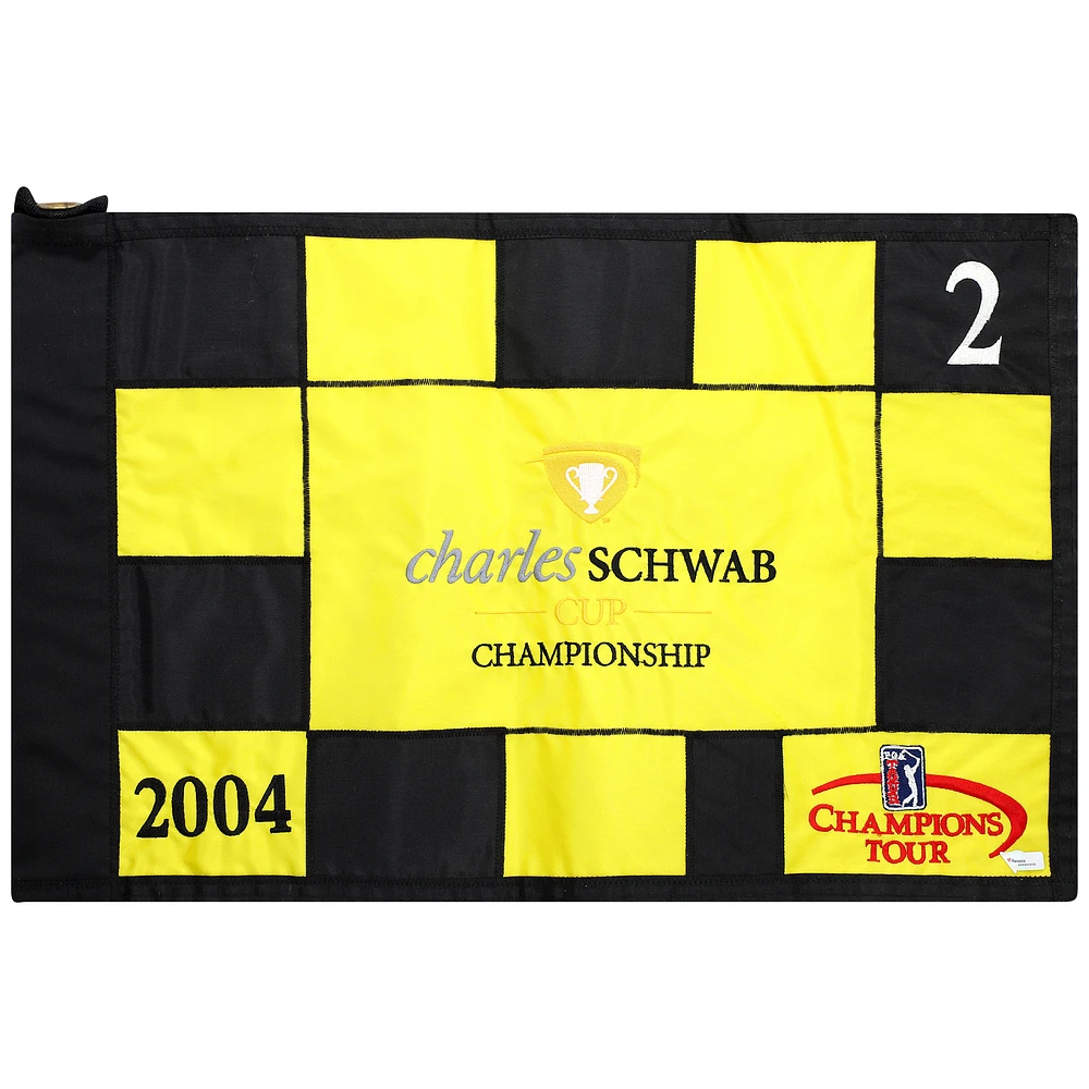 Event-Used #2 Yellow and Black Pin Flag from The Charles Schwab Cup Championship on October 22nd to 24th 2004