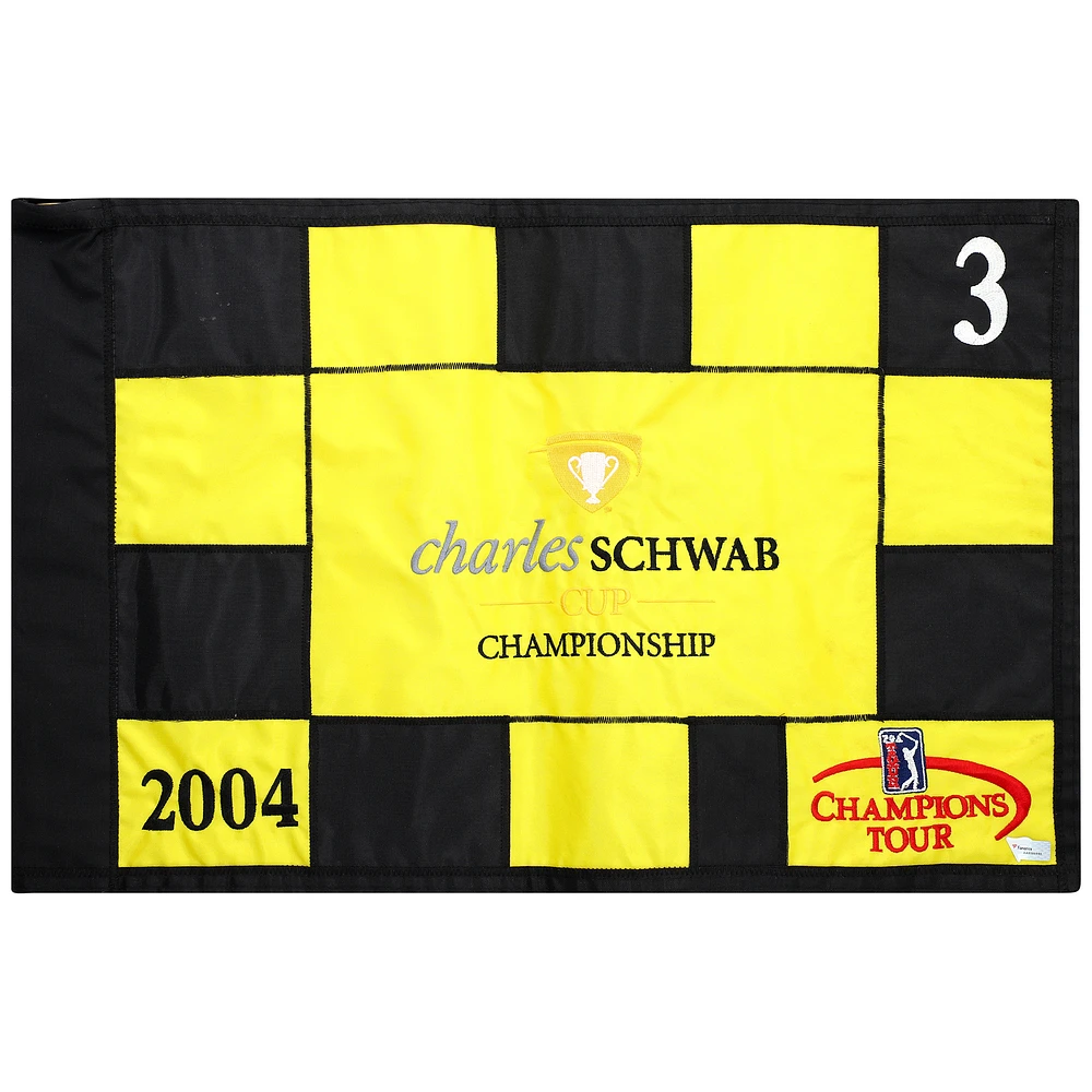 Event-Used #3 Yellow and Black Pin Flag from The Charles Schwab Cup Championship on October 22nd to 24th 2004