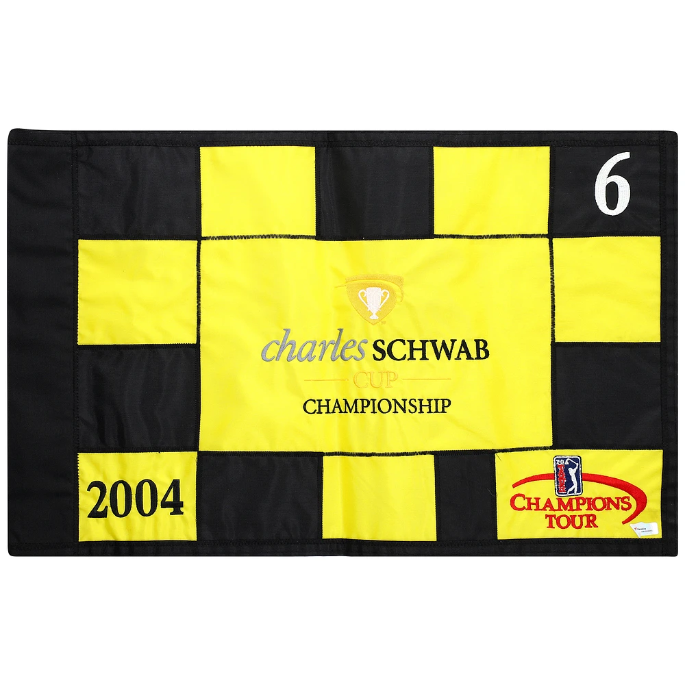 Event-Used #6 Yellow and Black Pin Flag from The Charles Schwab Cup Championship on October 22nd to 24th 2004