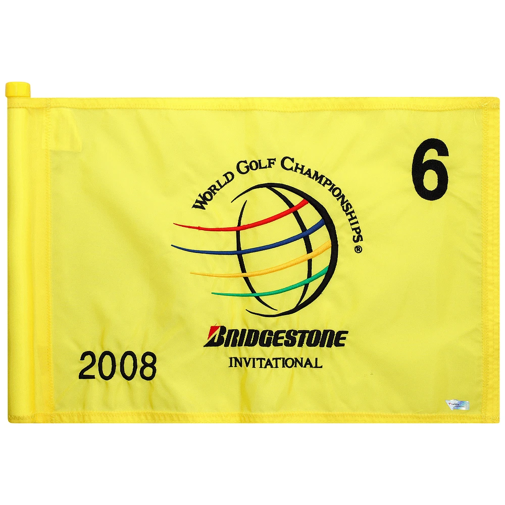 PGA TOUR Event-Used #6 Yellow Pin Flag from The Bridgestone Invitational on July 31st to August 3rd 2008