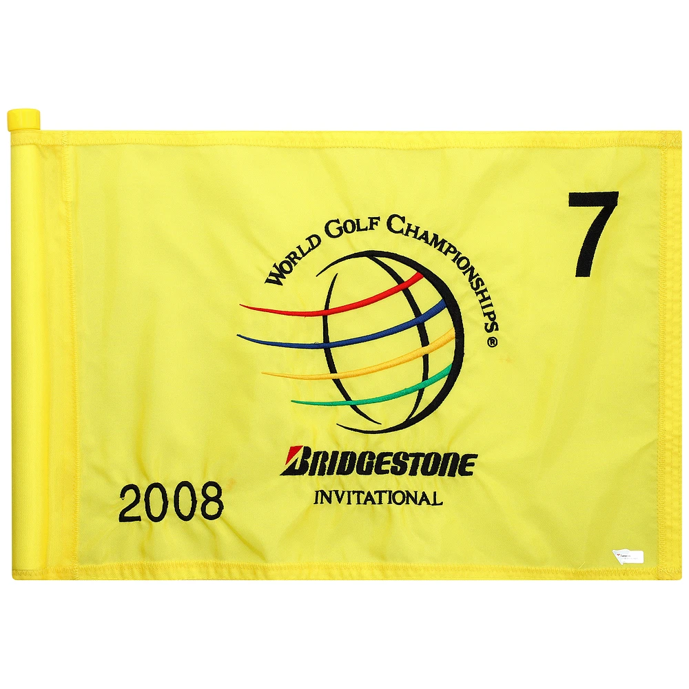 PGA TOUR Event-Used #7 Yellow Pin Flag from The Bridgestone Invitational on July 31st to August 3rd 2008