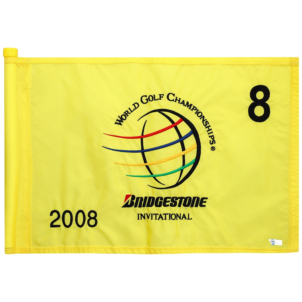 PGA TOUR Event-Used #8 Yellow Pin Flag from The Bridgestone Invitational on July 31st to August 3rd 2008