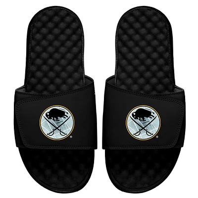 Men's ISlide Black Buffalo Sabres Ice Clipping Mask Slide Sandals